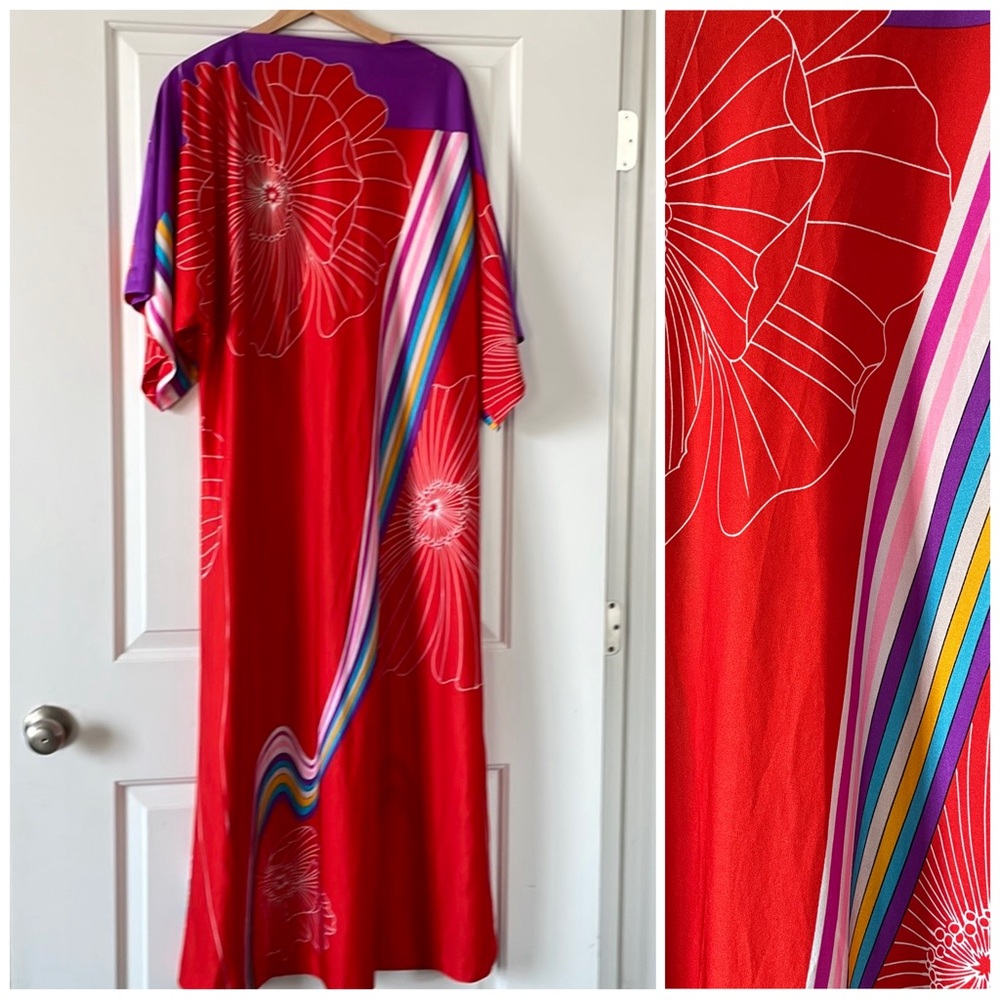 Vintage Malama Sophisticates Hawaii Red Dress